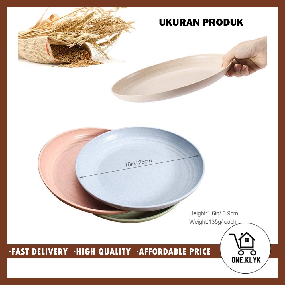 Piring Ukuran 25 cm | Piring Makan Piring Lauk Anti Pecah | Piring Makan Anak Wheat Straw Anti Pecah