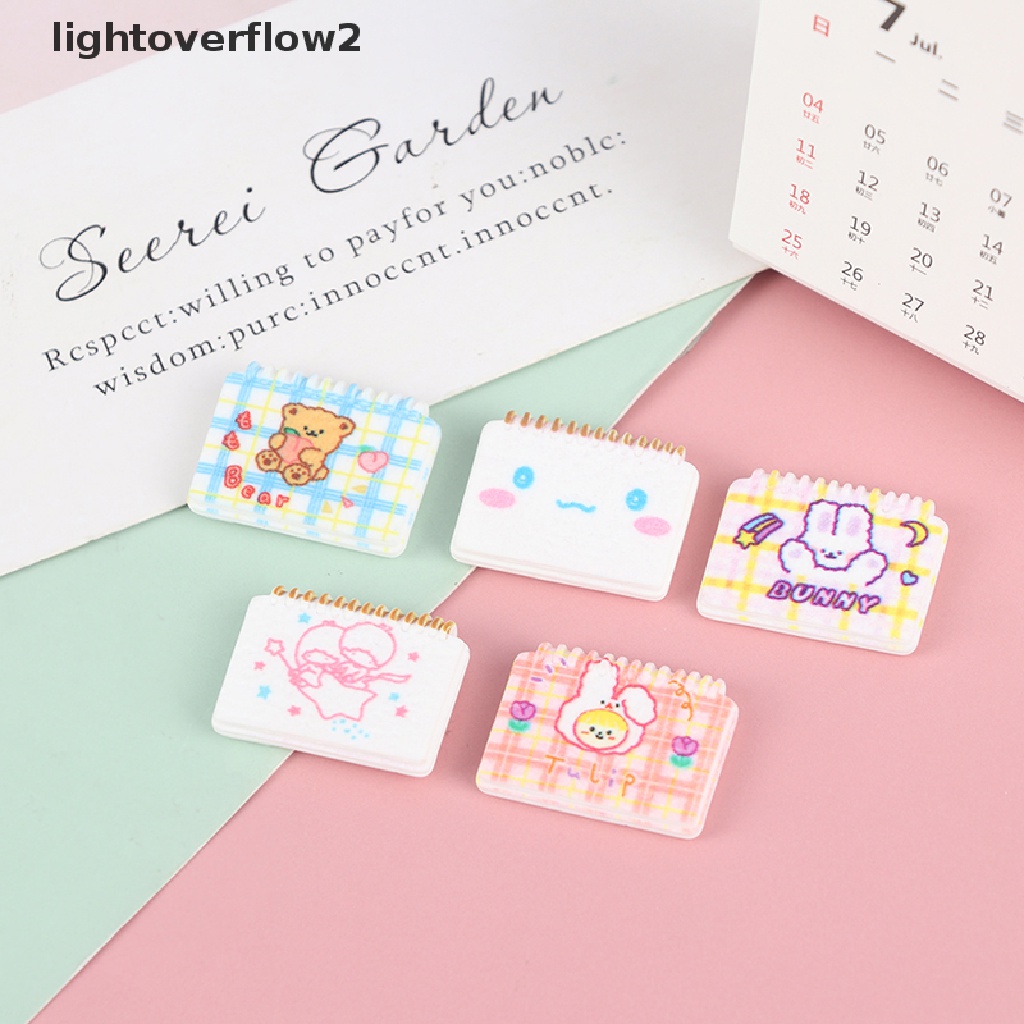 (lightoverflow2) 2pcs / Set Miniatur Notebook Skala 1: 12 Untuk Dekorasi Rumah Boneka (ID)