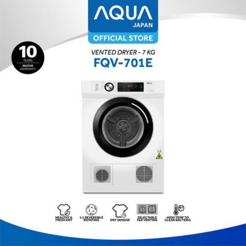 Dryer AQUA 7Kg FQV-701E Pengering pakaian Laundry FQV 701 E