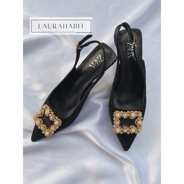 Zara heels Suede black edition