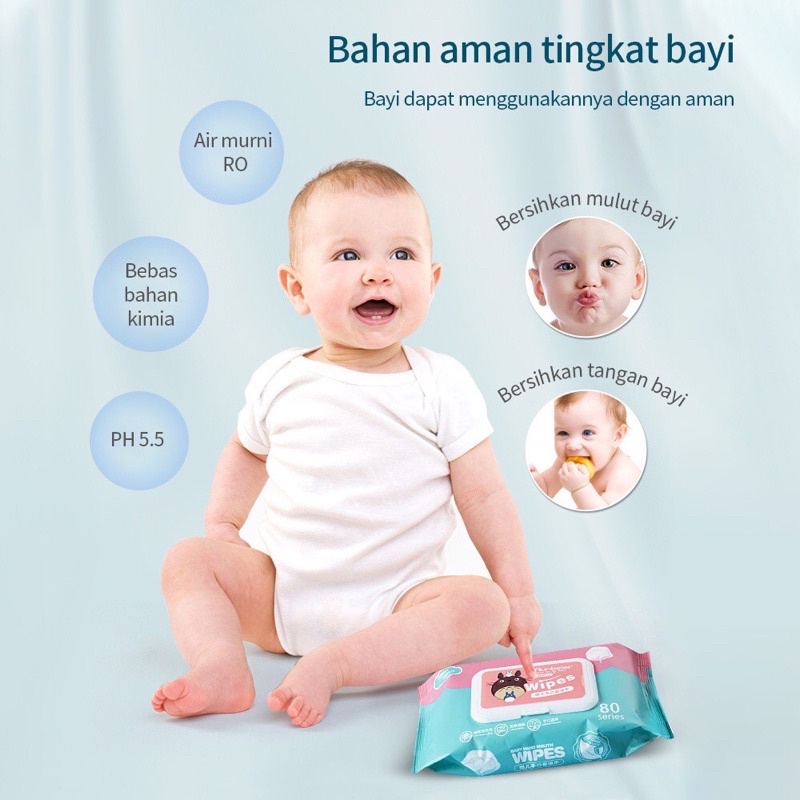 80s Tissue Basah baby wipes non perfumed tisu basah bayi