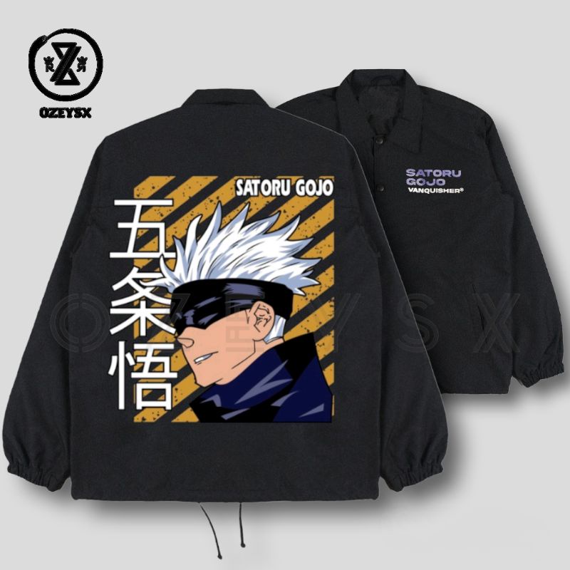 Jaket Coach Parasut Anime Gojo Satoru Dewasa Unisex / Coach Jaket Anime Terbaru Murah [COD]
