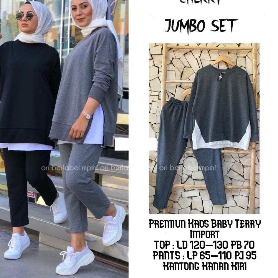 Rekomendasi Setelan baju olahraga wanita  jumbo ld 125 import / Setelan baju olahraga wanita jumbo m