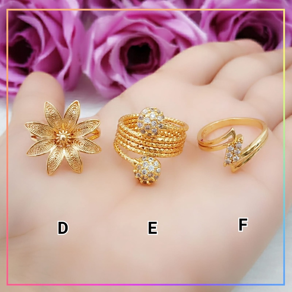 Cincin xuping cincin dewasa bunga besar permata zirqon perhiasan wanita lapis emas gold A170