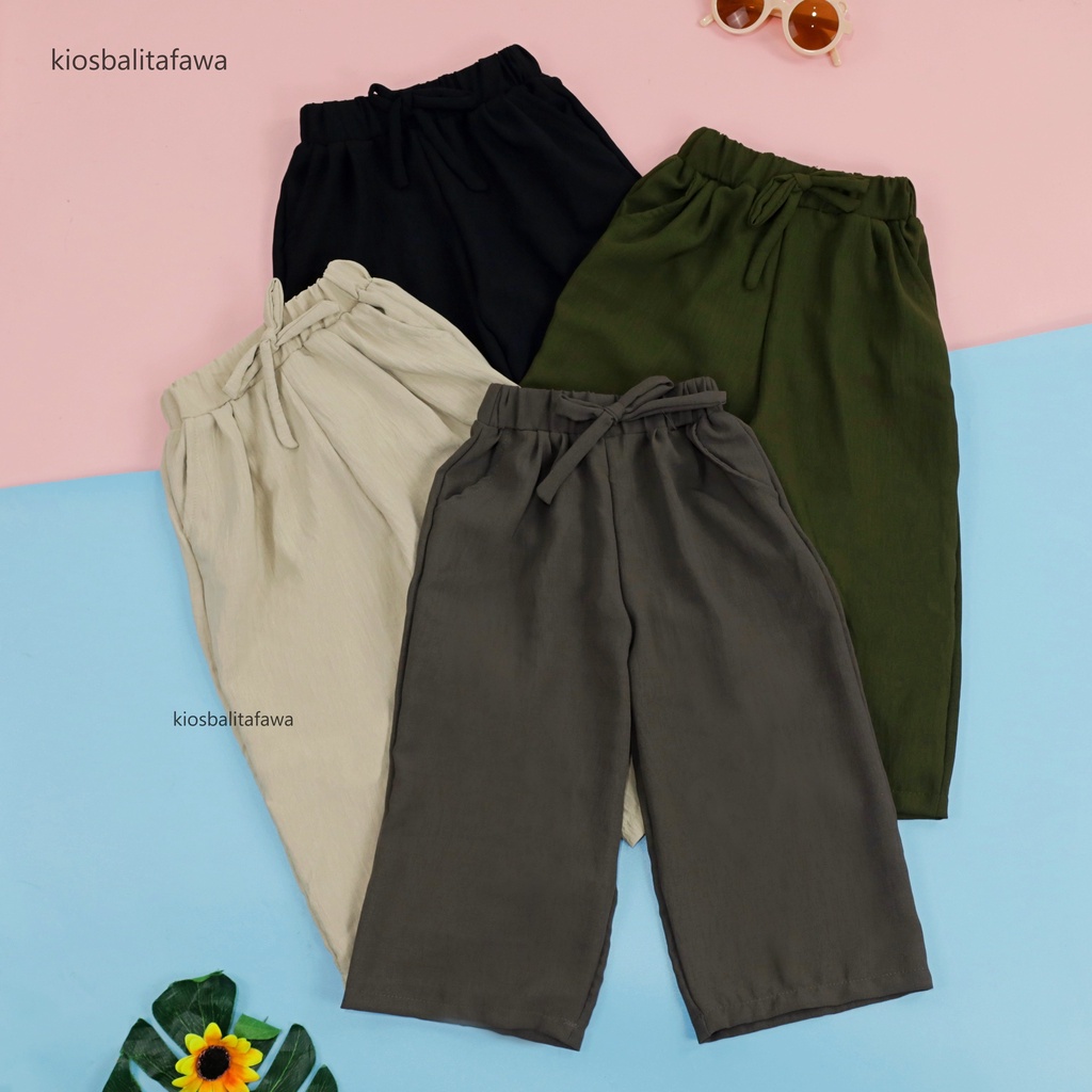 Malaya Cullotes Pants uk uk 2-5 Tahun / Celana Polos Anak Perempuan Panjang Kulot Cewek Harian Babycinnamon