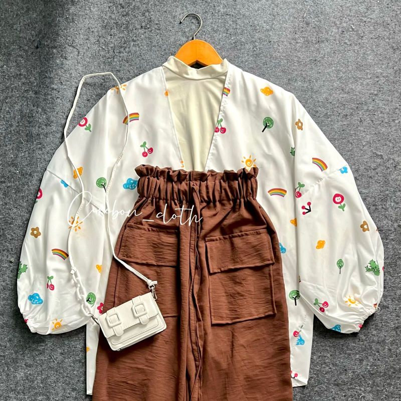 ONE SET KIYOWO OUTER MOTIF PART 1 / ROK SERUT CRINKLE / CELANA CRINKLE (Cirebon Cloth)-o.kiyowo poket choco