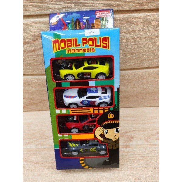 Promo Mainan Mini Car Mobil Polisi Isi 4 / Mobil Polisi Kecil Mini Car - M13 Limited
