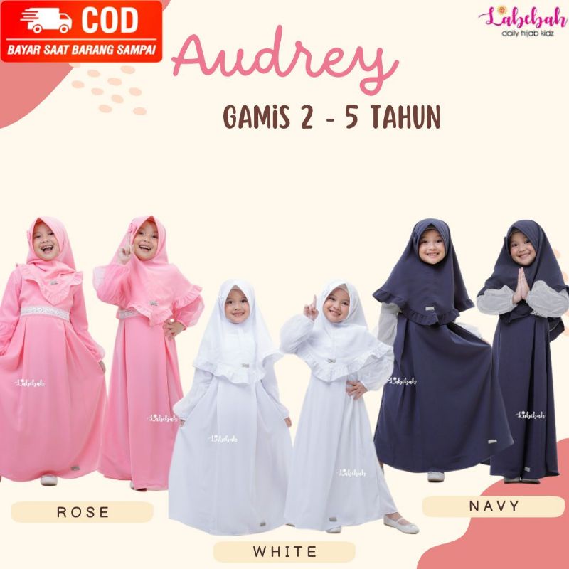LABEBAH GAMIS PESTA POLOS ANAK BALITA PEREMPUAN USIA 2-5 TAHUN GAMIS BRANDED LENGAN BALON SET JILBAB