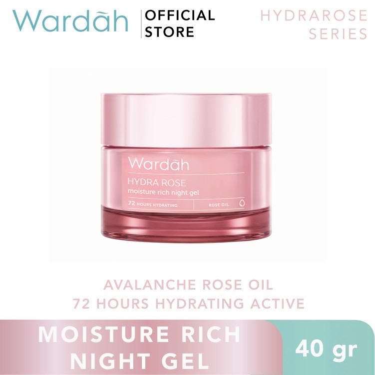 Wardah Hydra Rose Moisture Rich Night Gel - Kulit Kering dan Dehidrasi - GIRLSNEED77 COD