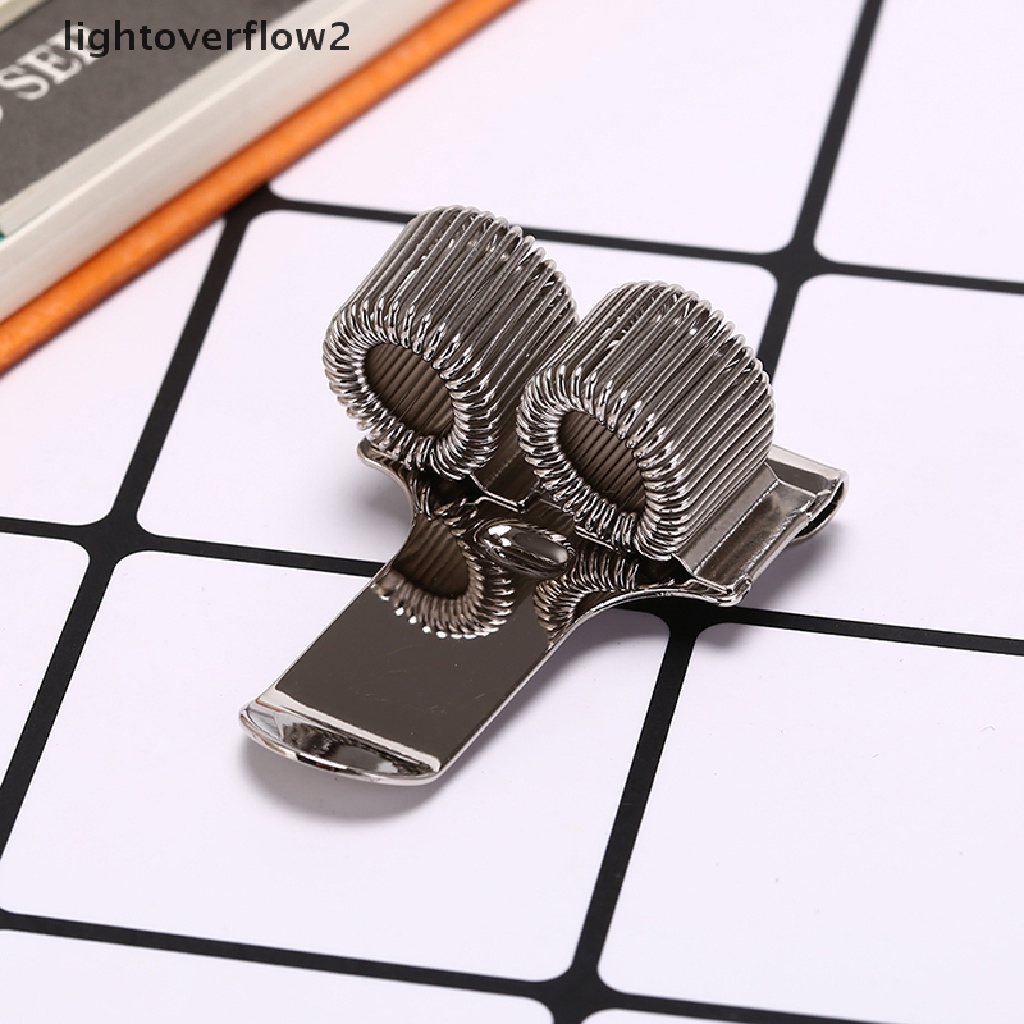 (lightoverflow2) Holder Pulpen 2 Lubang Bahan metal Warna silver Dengan Klip Saku Untuk Seragam Dokter / Perawat