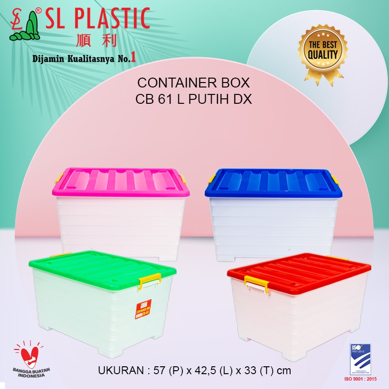 Box Storage / Container Box Kontainer CB - 61 Liter Putih & Transparan SL Plastic