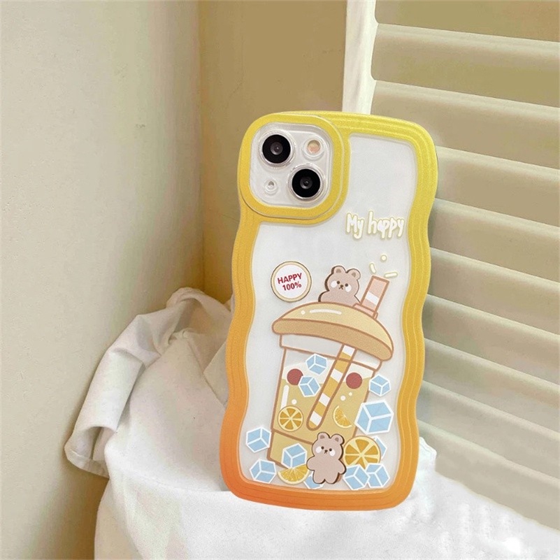 Soft Case TPU Motif Kartun Es Krim Untuk iPhone 14 13 12 11 Pro Max X Xr Xs Max 8 7 6 6s Plus