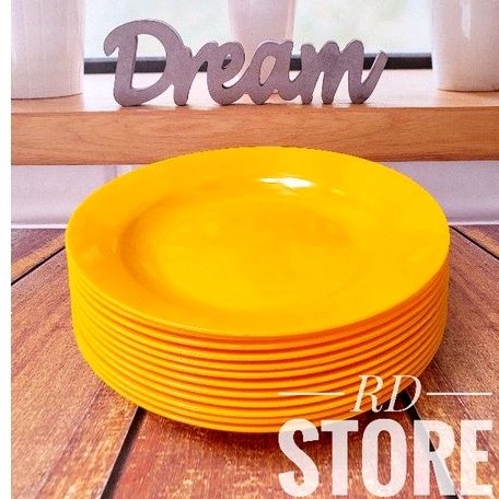PROMO 12.PCS PIRING MAKAN POLOS BAHAN SEMIE MELAMENE
