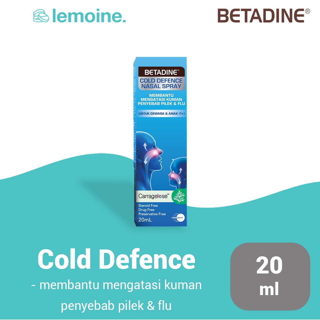 Betadine Cold Defence Nasal Spray Dewasa Efektif Melawan Virus pada Lapisan Hidung 20 ml