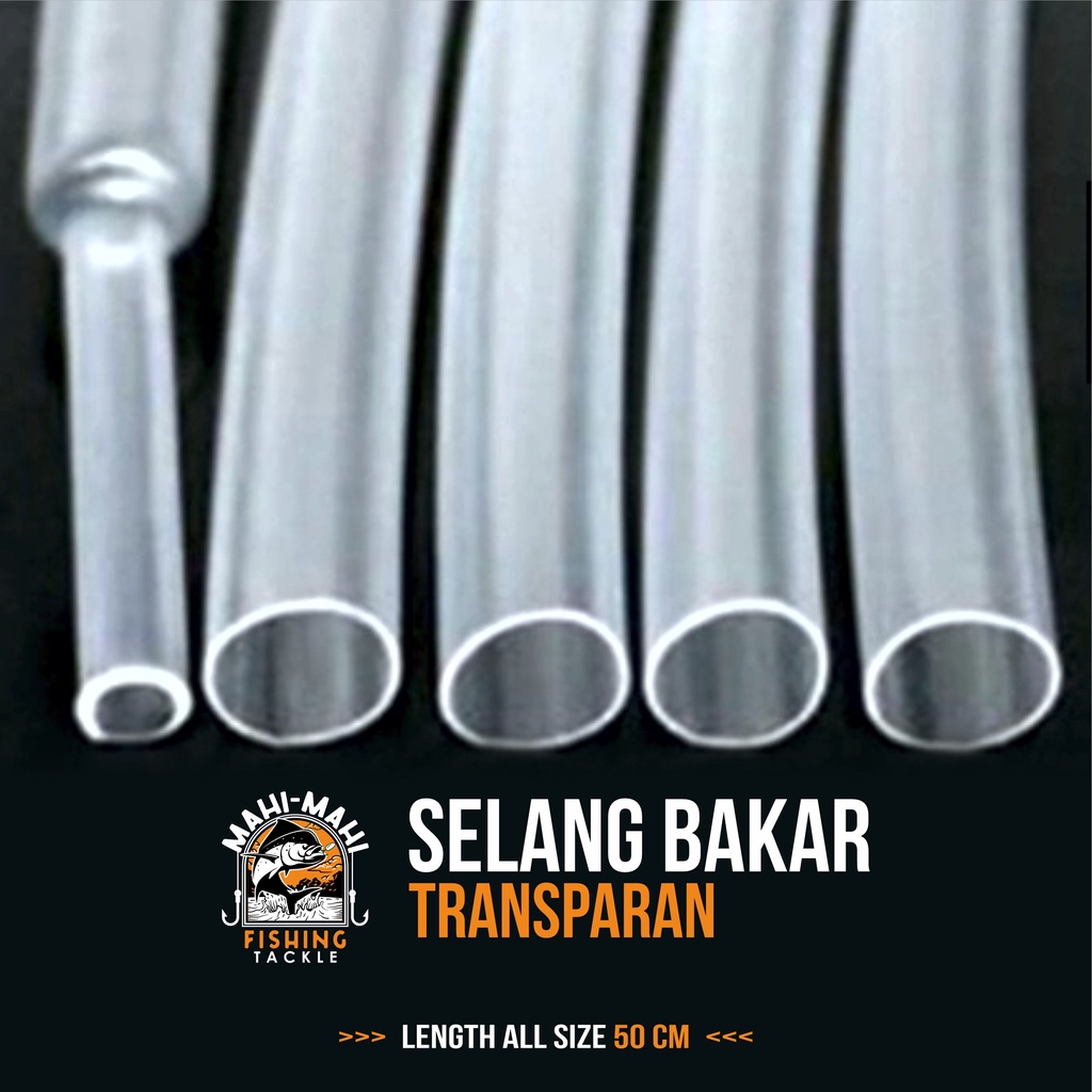Selang Bakar Transparan 3mm 4mm 5mm 6mm 8mm Isolasi Heatshrink Ciut Bening Clear