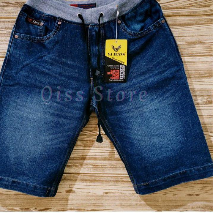 Langsung Order Celana Pendek Pria Rip Jeans Pinggang Kolor Distro Original