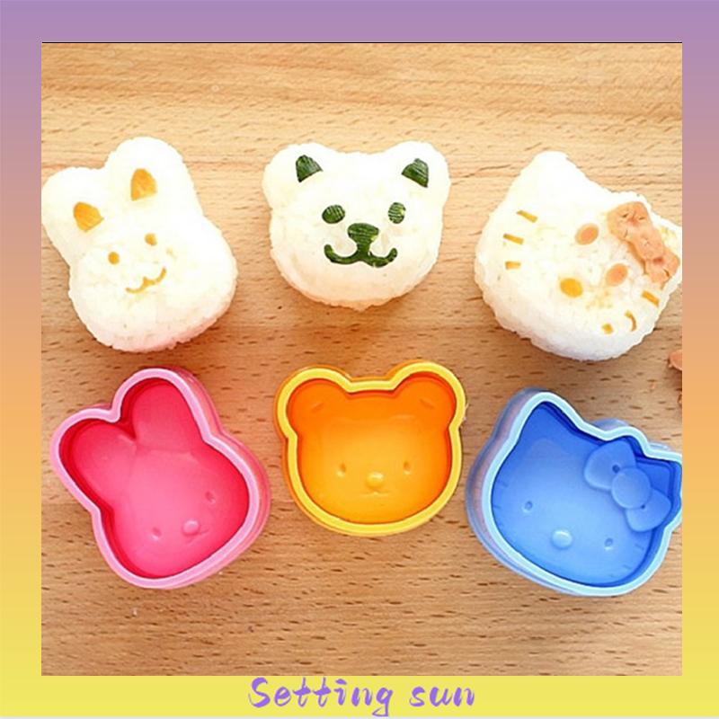 Cetakan Nasi Bola Rice Mold Cetakan Nasi Dengan 3 Motif Lucu Bola Shake TN