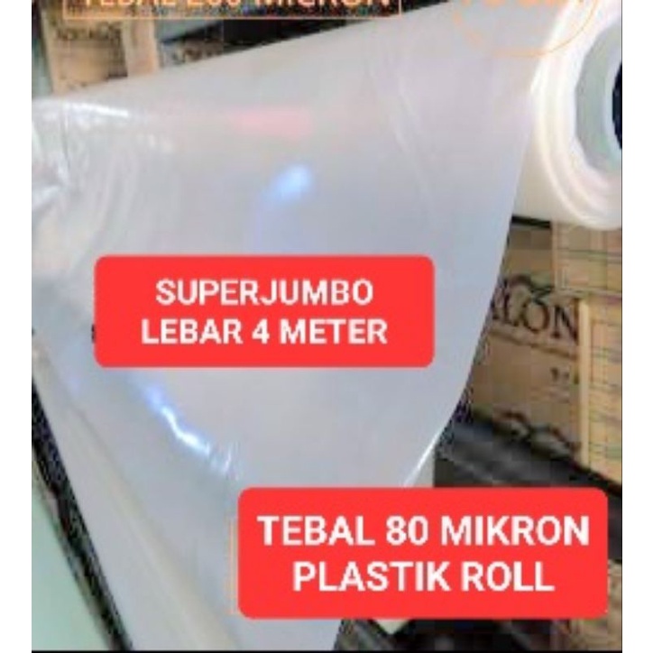 Plastik Cor 80 MIKRON | Plastik Roll Meteran | Plastik Bening PE Ori | Plastik rol UV hidroponik | plastik bangunan