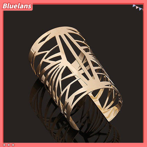 Bluelans New Fashion Golden Hollow Patterned Bangle Opening Cuff Barcelet Jewelry Gift