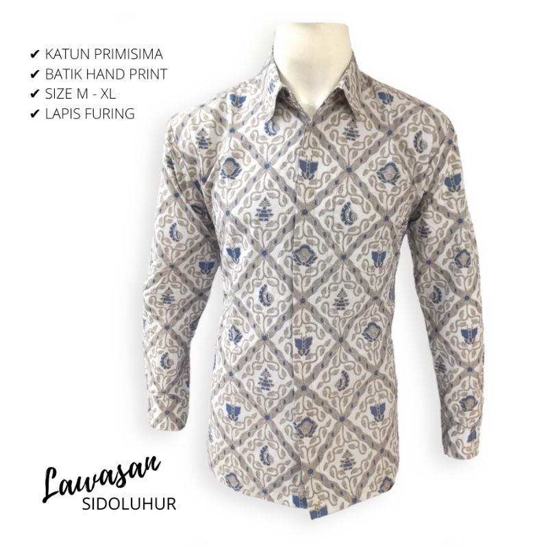 Kemeja Batik Pria Sidomukti Lapis Furing Kasual Elegan