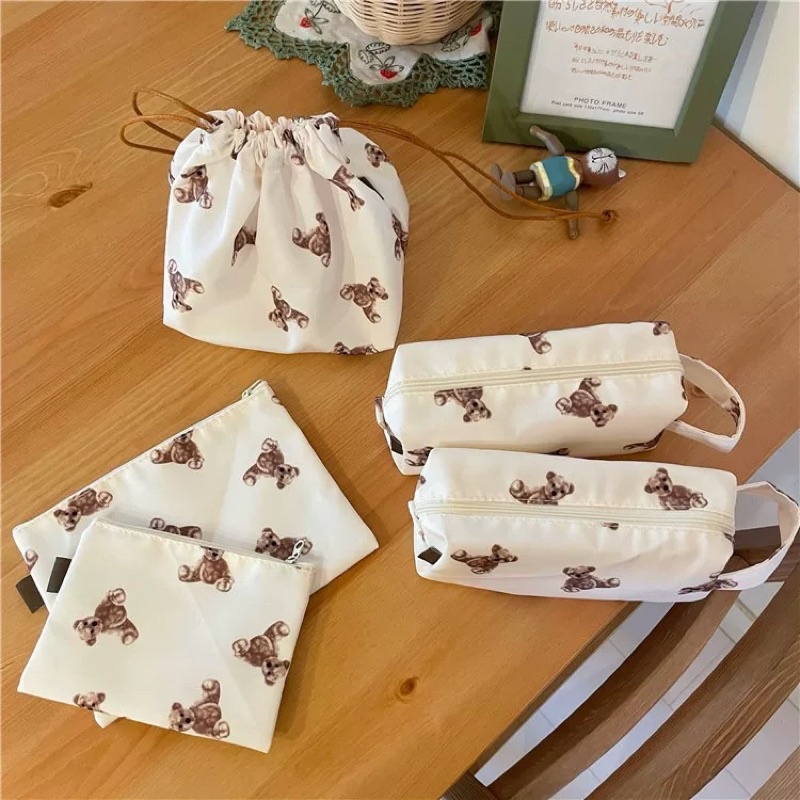 Cod TEDDY BEAR Ladies Wallet Mini Wallet Korea Fashion Wallet Folding Wallet Ladies Wallet Murah Import Wallet / Dompet Anti Mainstream Motif Teddy Bear Limited Edition