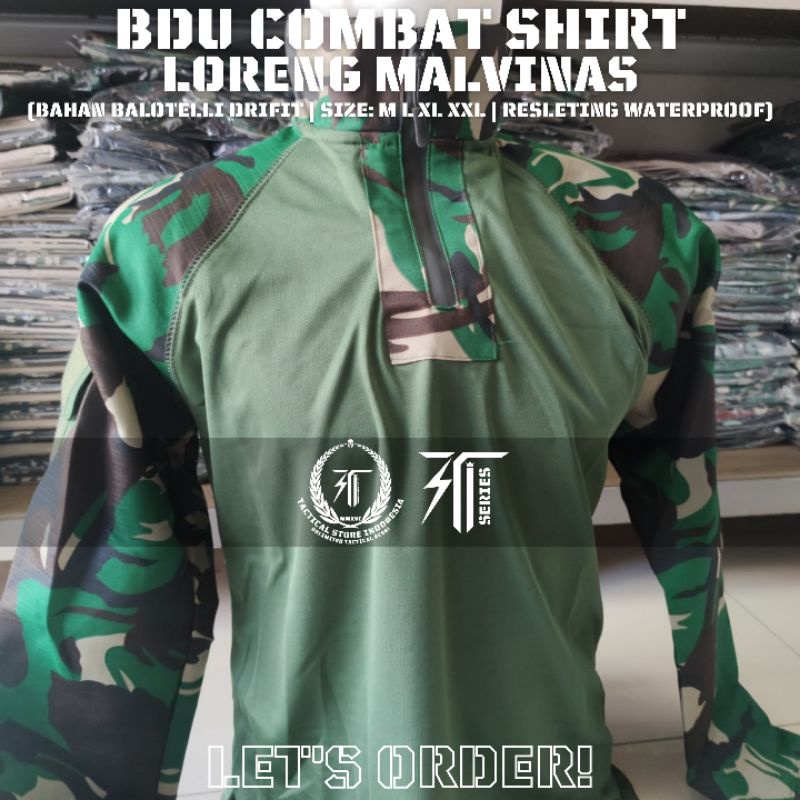 BDU Tactical Loreng Malvinas - BDU Combat Shirt Balotelli Kombinasi Drifit