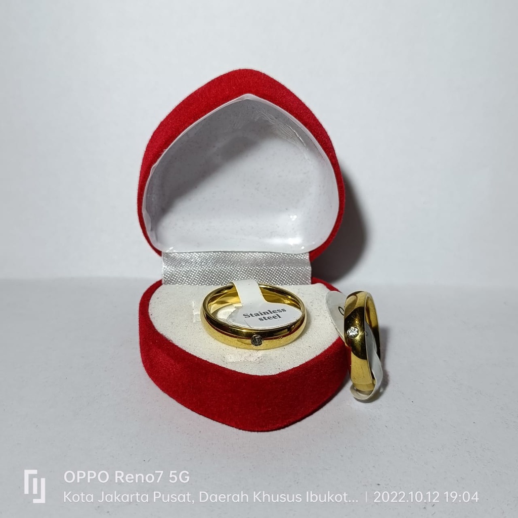 [BEST SELLER] Cincin Couple Titanium Polos Mata / Cincin Couple Ring / Couple Pasangan / Cincin Tunangan Ffee Box