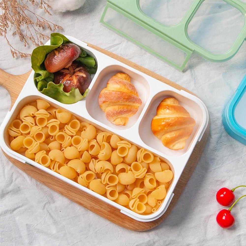 Preva Lunch Box Microwavable Rectangle Grid Untuk Pelajar Pekerja Kantor Wadah Makanan