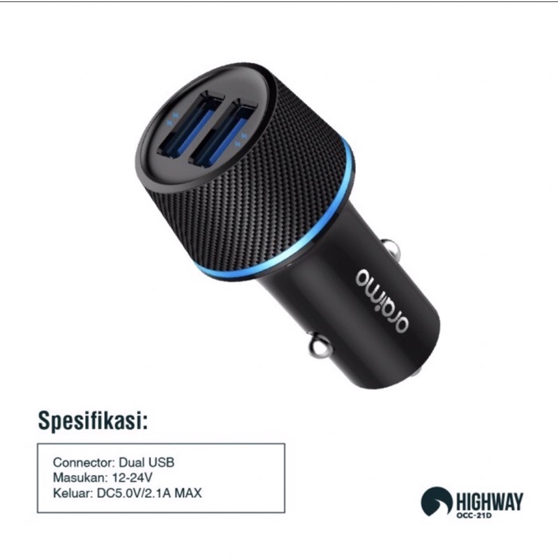 Charger Mobil / Saver Oraimo OCC-21D 2.1A QuickFast