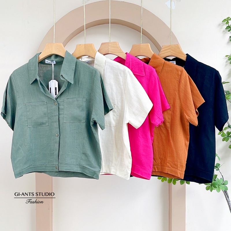 GIANTS BASIC MODEL KEMEJA CROP KANTONG 2/BLOUSE BANGKOK (BJGB339)