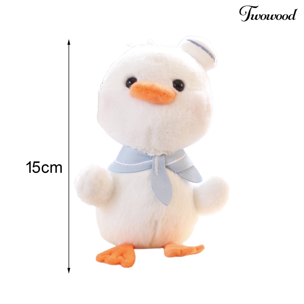 Twowood Gantungan Kunci Bentuk Boneka Plush Bebek Kartun 15cm