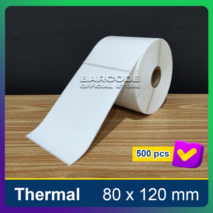 

Kertas Thermal Label Barcode Direct Thermal 80X120Mm Stiker Label Thermal Isi 500 Pcs