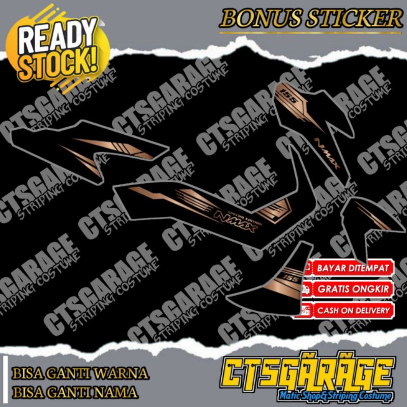 STRIPING TRANSPARAN NMAX NEW 155 GOLD LIST SIMPLE DESIGN