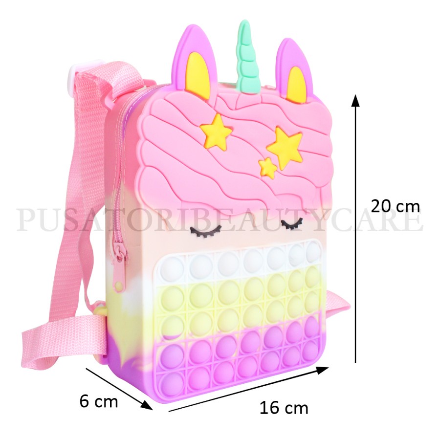 Tas POP IT Anak Selempang Jumbo Muat Hp Pony Unicorn Bag Besar