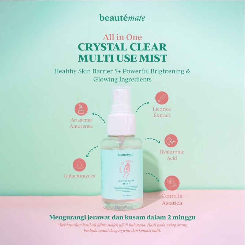 Jual All In One 5in1 Multi Use Mist Crystal Clear Beautemate Spray