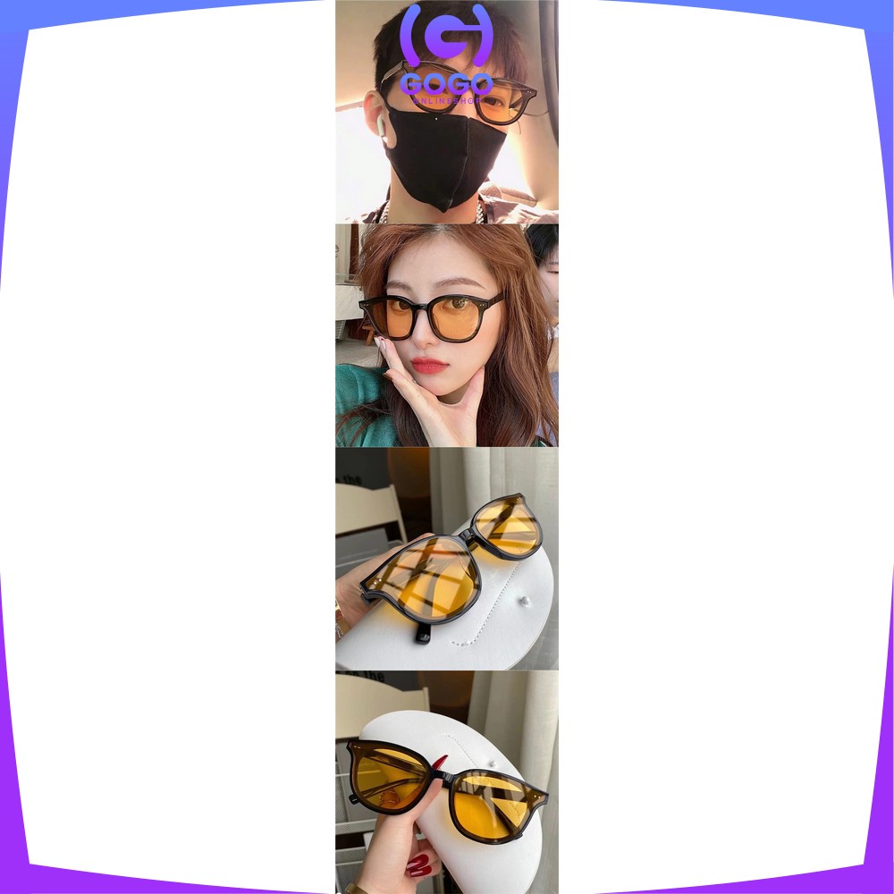 GOGO-C654 Kacamata Korean Fashion Kaca Mata Vintage Retro Korea Sunglasses Kuning Pria Wanita / Kacamata Lensa Retro Unisex Fashion