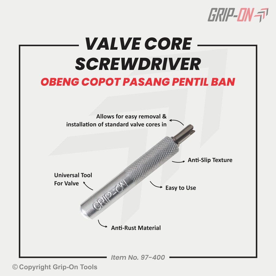 GRIP-ON Obeng pembuka jarum pentil / Valve Core Screwdriver