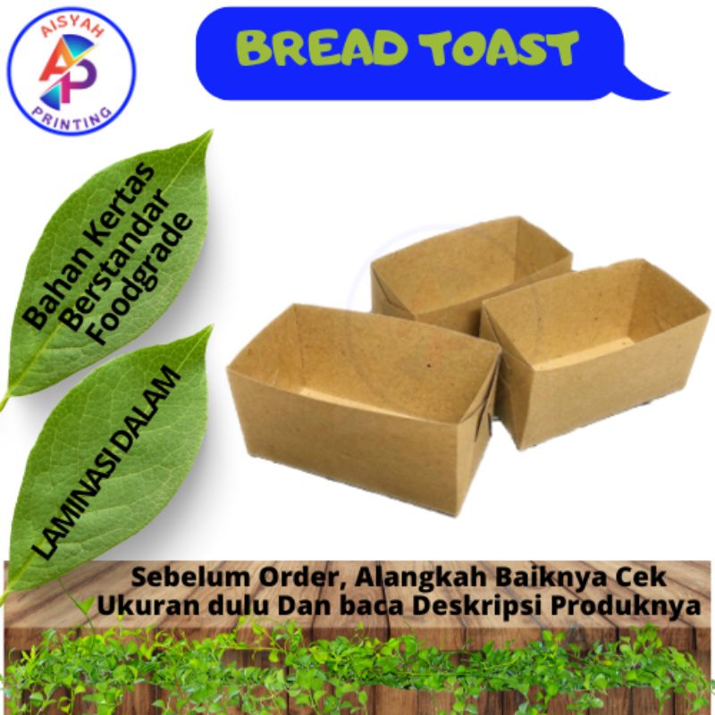 Box Kotak Roti Bread Toast Paper Tray / Toast Bx Bread Take away