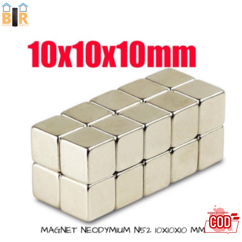 STRONG MAGNET NEODYMIUM KOTAK N52 NdFeB SQUARE 10X10X10 MM - MAGNET