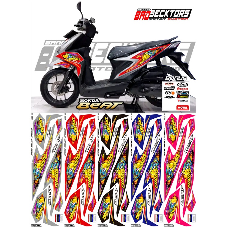 Striping Honda Beat New 2020 2021 2022 MOTIF TURBO