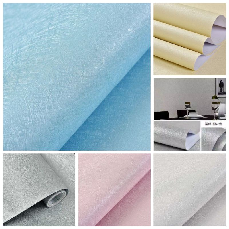 Wallpaper Dinding Abu-abu Krem Putih Biru Pink Polos Bertekstur Abstrak Mewah Elegan Premium Terbaru