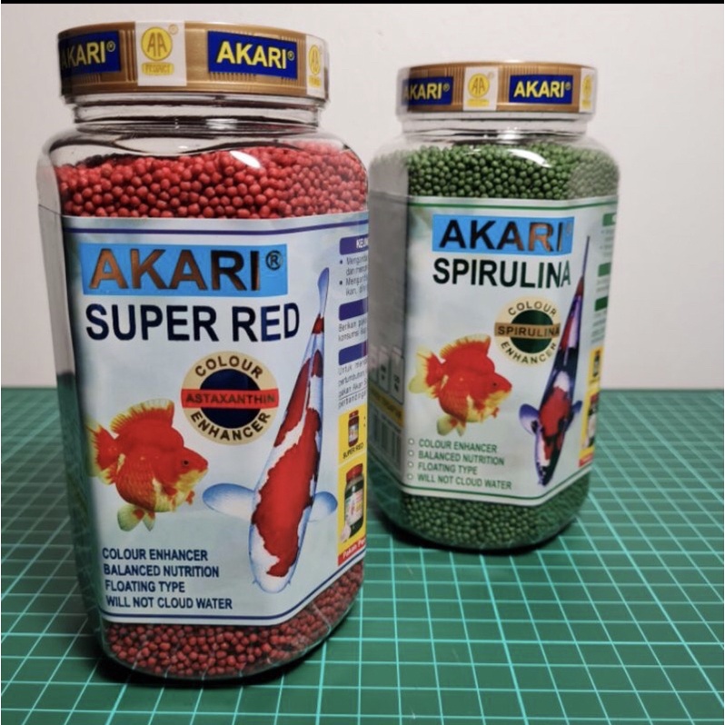 AKARI SUPER RED SPIRULINA PELET APUNG PAKAN IKAN KOI KOKI MAKANAN IKAN FISH FOOD TOPLES