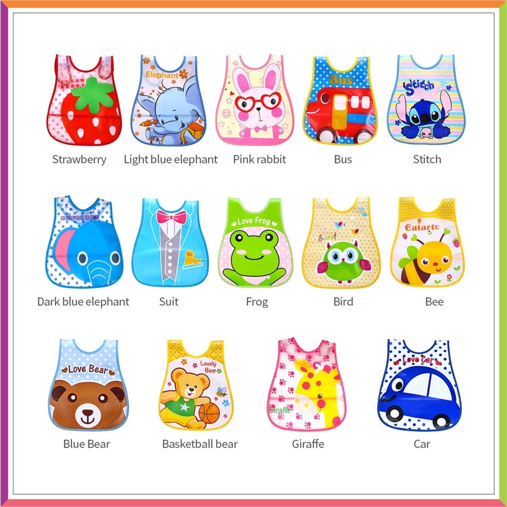 ❤ Fashionbabies ❤ SLABER BAYI WATERPROOF / CELEMEK MAKAN BAYI MURAH SLABER BIBS BAYI IMPORT