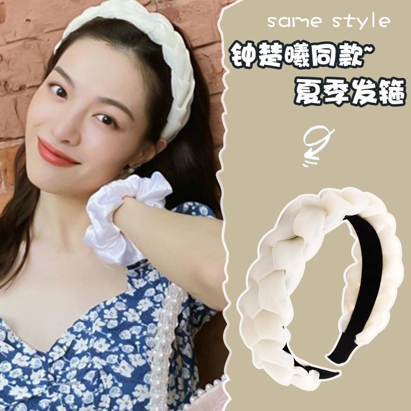 Bando Bandana Lucu Imut Elegan Gaya Korea Aksesoris Rambut Wanita Bando Kepang Korea / Serut Scrunchie Woman Aesthetic Headband Simple Tebal Bahan Kain untuk Piknik Sekolah Kuliah Pesta Nyaman Dipakai Premium