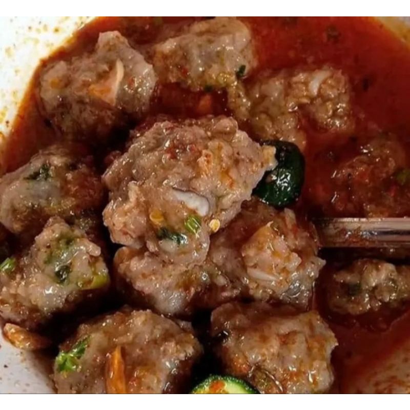 

paket 15 bungkus baso cirawang baso 6 butir komplit bumbu pedas mon