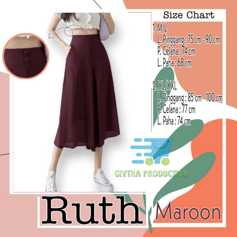 Celana Sifon Casual wanita gaya korea model terbaru - Givtha Ruth Pants