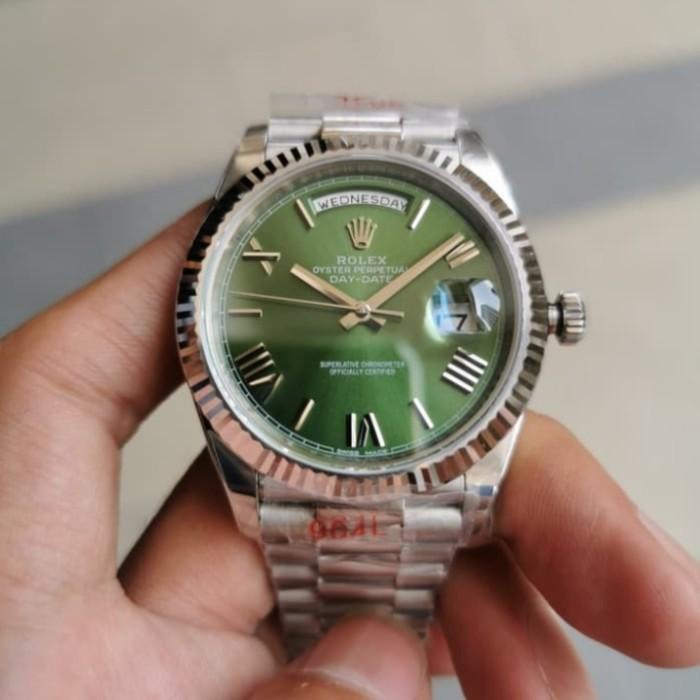 Jam Tangan Pria Rolex Oyster Perpetual Swiss Clone 1:1 Day Date Green
