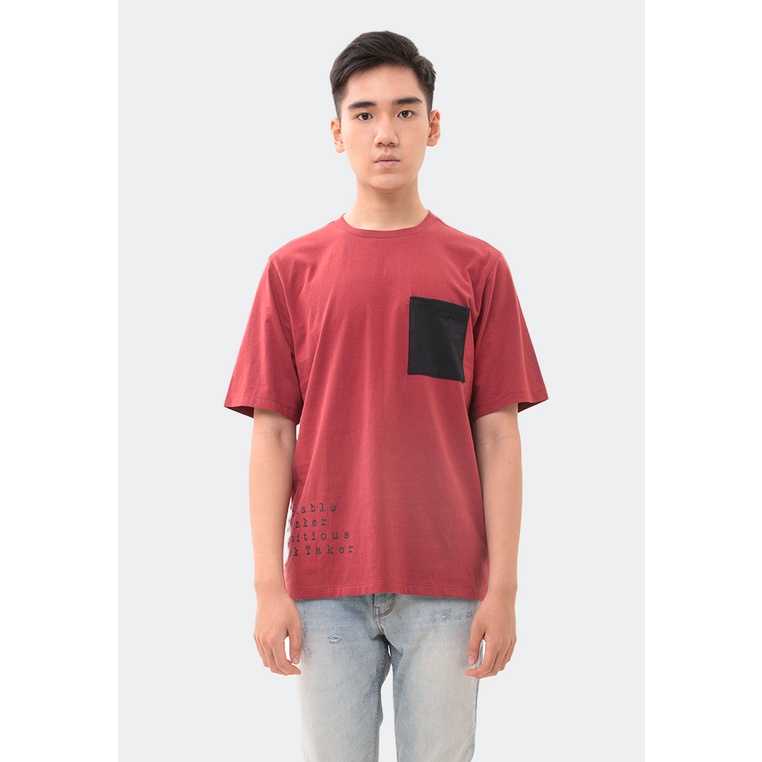 MANZONE Kaos Pria Lengan Pendek STAR - MAROON