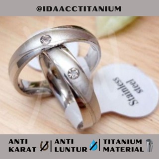 Jual Cincin TITANIUM couple pria wanita anti karat asli keren model