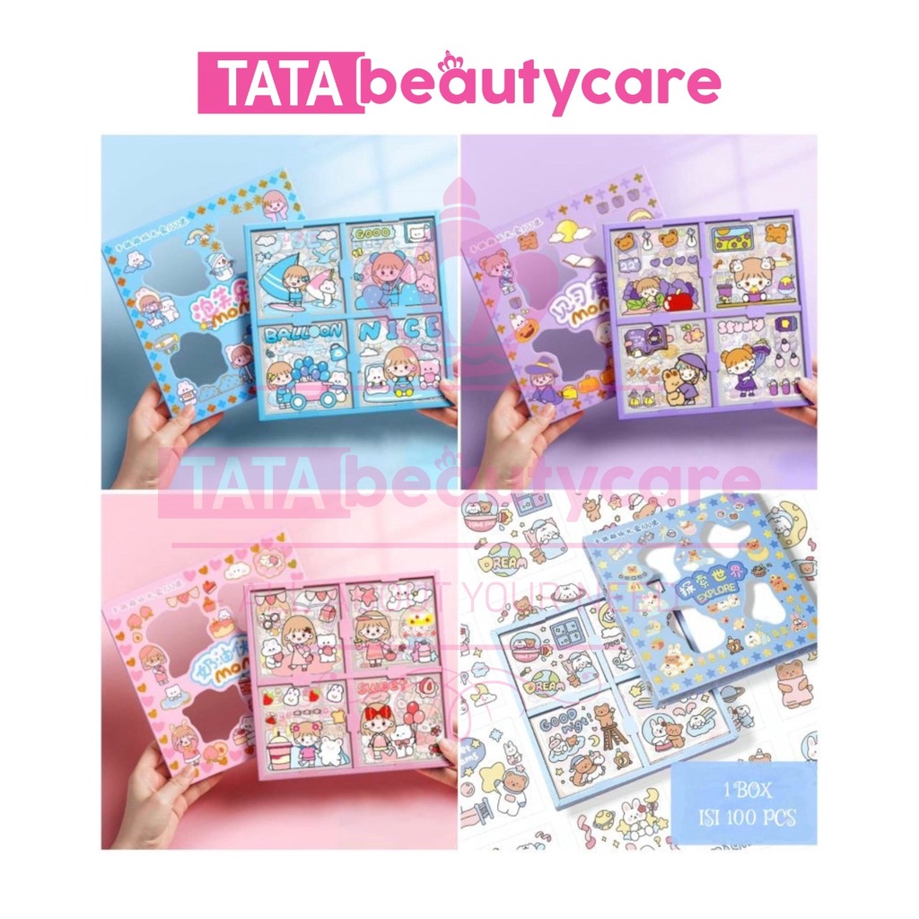 

[300gr] T705 | ( 1 BOX ISI 100PCS) Stiker 2D Sticker botol minum 2D plastik anti air/Buku Diary Stiker Motif/Stiker Anti Air Stiker Motif Kartun Korea Lucu Anti Air Dekorasi Handbook Scrapbook DIY